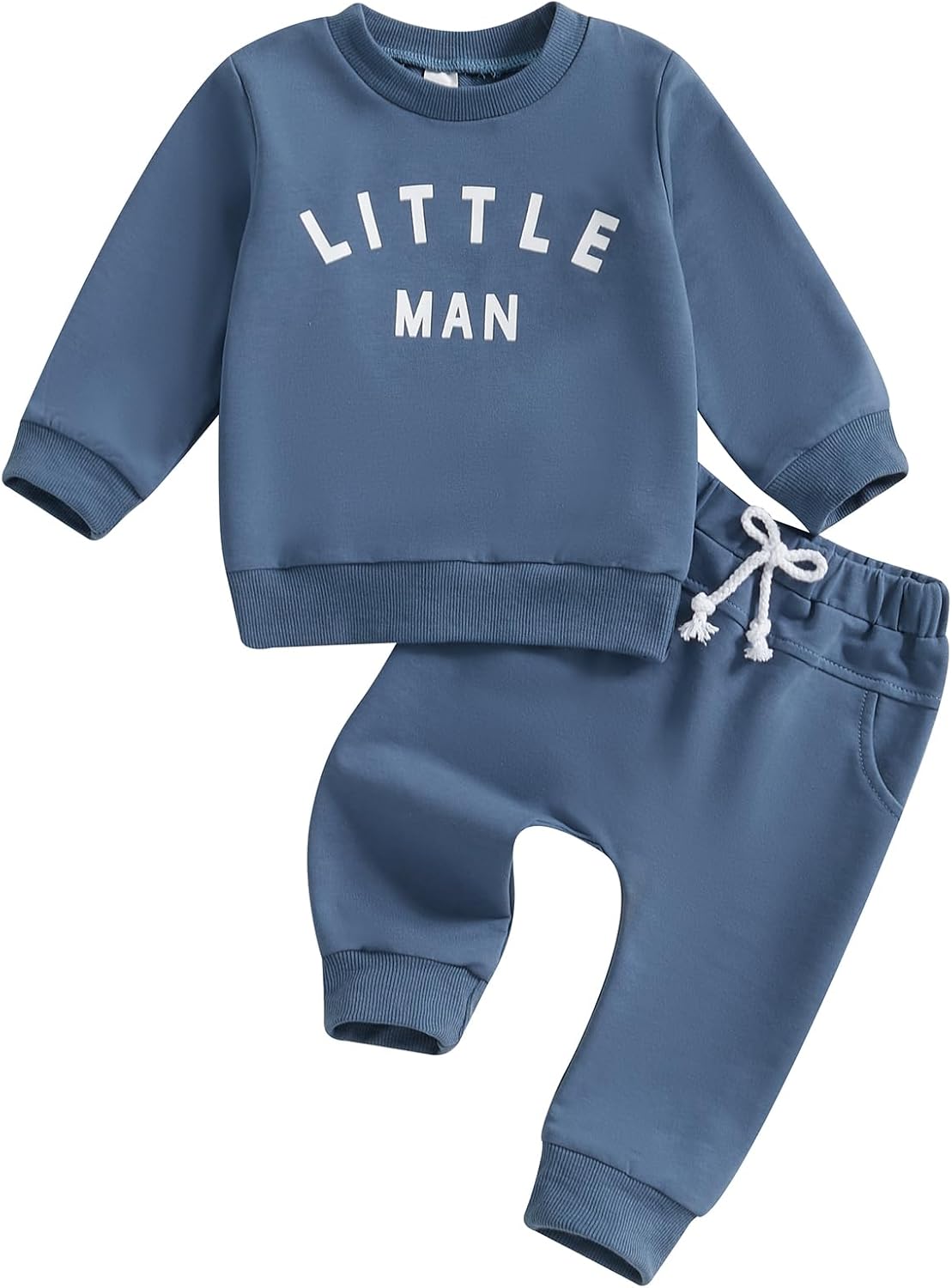 Geagodelia Toddlers Baby Boy Letter Print Shirt Long Sleeve Outfit Clothes Pullover Top Jumper Sweatshirt Pocket Pants Set
