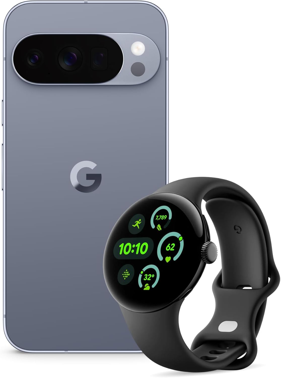 Google Pixel 10 Pro – Unlocked Android Smartphone with Gemini, Triple Rear Camera System, 24+ Hour Battery and 6.3″ Super Actua Display – Moonstone, 128GB + Watch 3 (Obsidian)