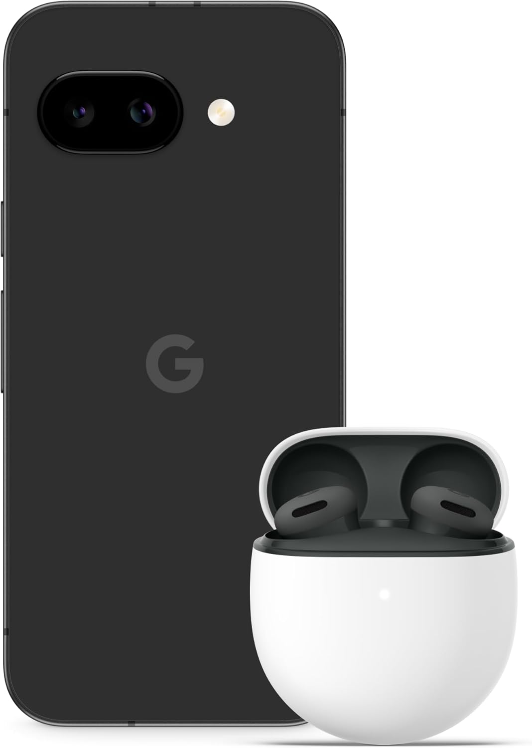 Google Pixel 9a – Unlocked Android Smartphone with AI Camera, All-day Battery and Powerful Security – Obsidian, 128GB + Buds 2A (Hazel)