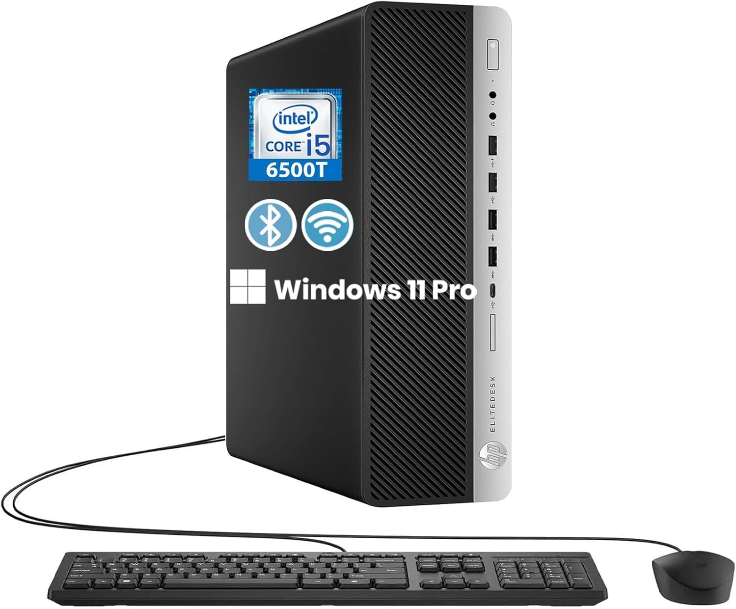 HP Elitedesk 800 G3 SFF PC Desktop PC Computer, Core i5-6500 Processor, 16GB RAM, 512GB SSD, Qwerty Keyboard, USB WiFi+BT, Windows 11 Pro (Renewed)