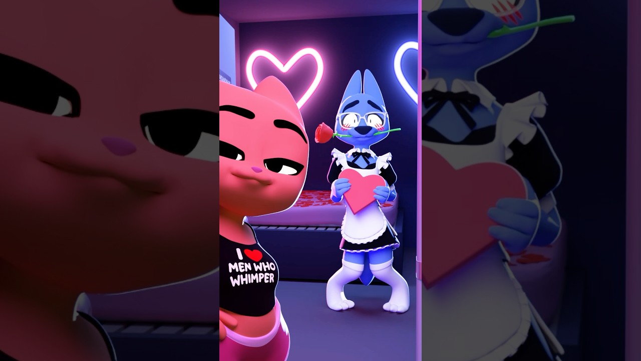 Happy Valentine’s Day from Juno and Maxx! 🐱💘🐺 #valentinesday #couple  #lovers #relationshipgoals