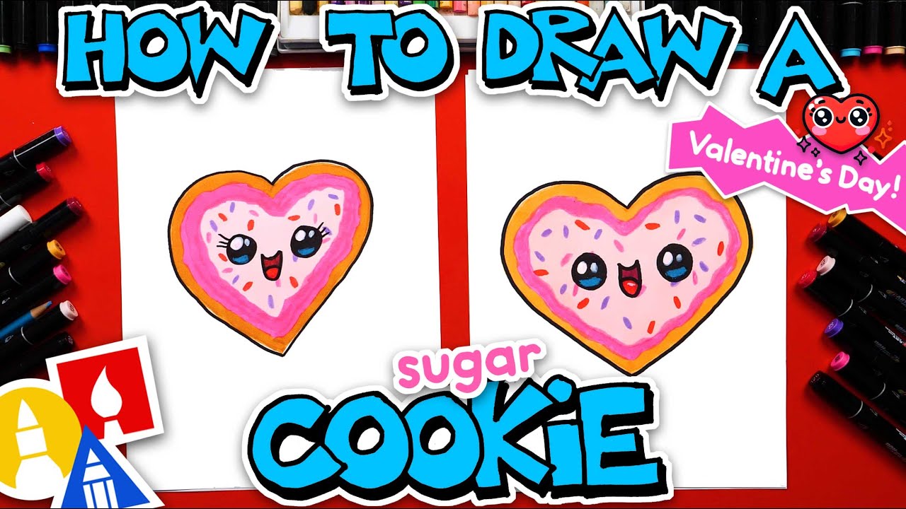 How To Draw A Heart Sugar Cookie For Valentine’s Day