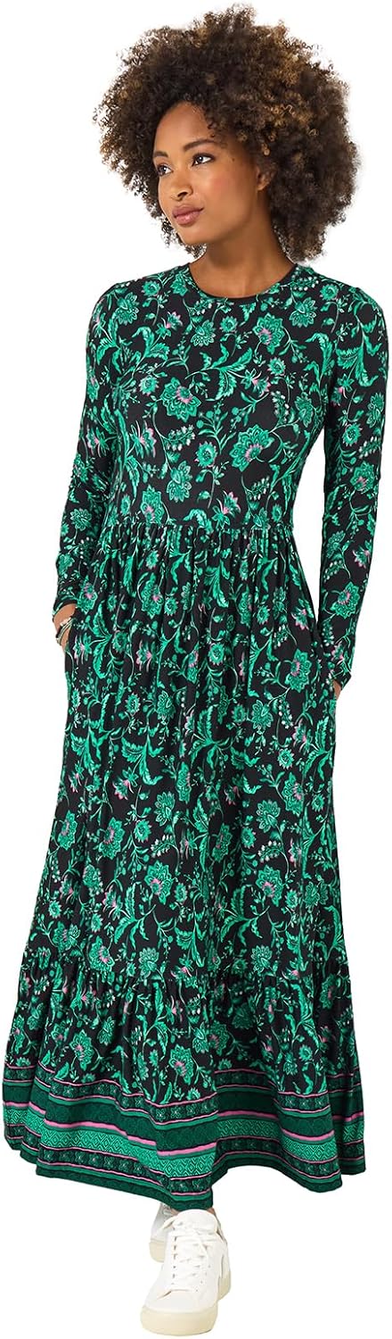 Joe Browns Women’s Floral Border Print Boho Jersey Dress Dress