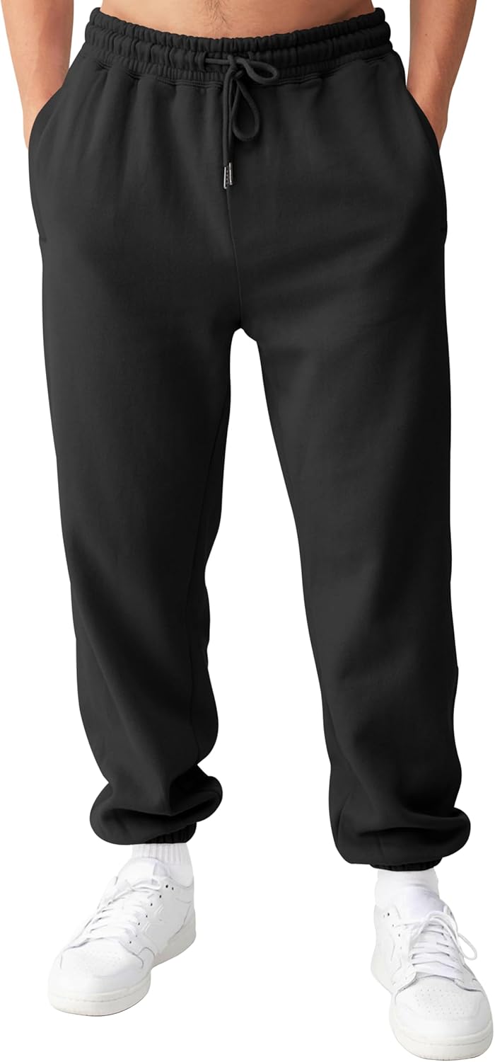 Love My Fashions Mens Trousers Fleece Tracksuit Bottoms Elasticated Drawstring with Zip Pockets Cuffed Sweatpants Gym Sports Joggers Mens