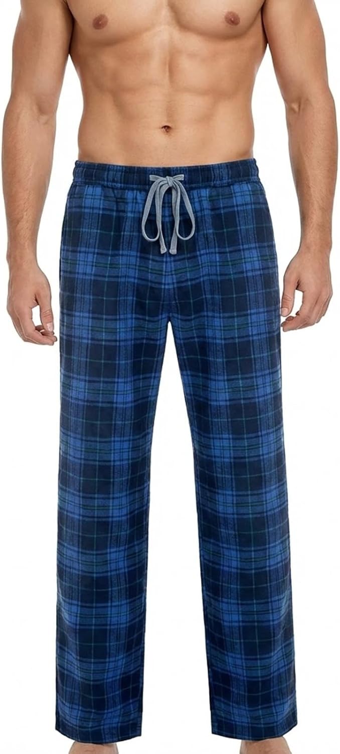 Men Long Comfy Casual Pajama Pants With Pockets & Drawstring