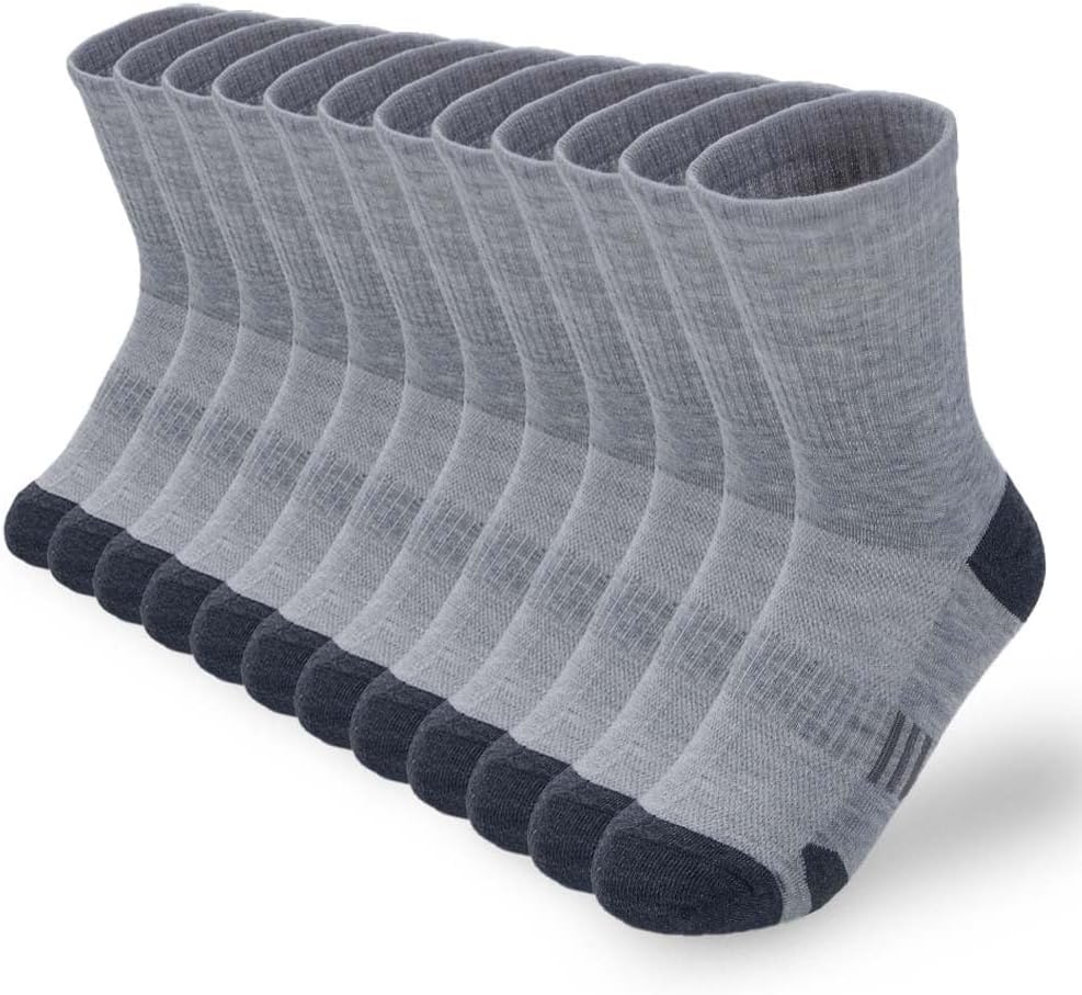 Mens Athletic Cushioned Crew Socks Multipack – Breathable Cotton Blend for Sports & Daily(One Size 8-14)