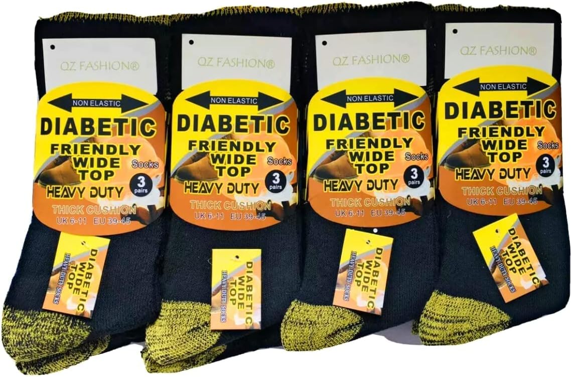 Men’s Diabetic Work Socks 6 Pairs Pack Soft Top Heavy Duty comfortable and warm material SIZE 6-11 UK
