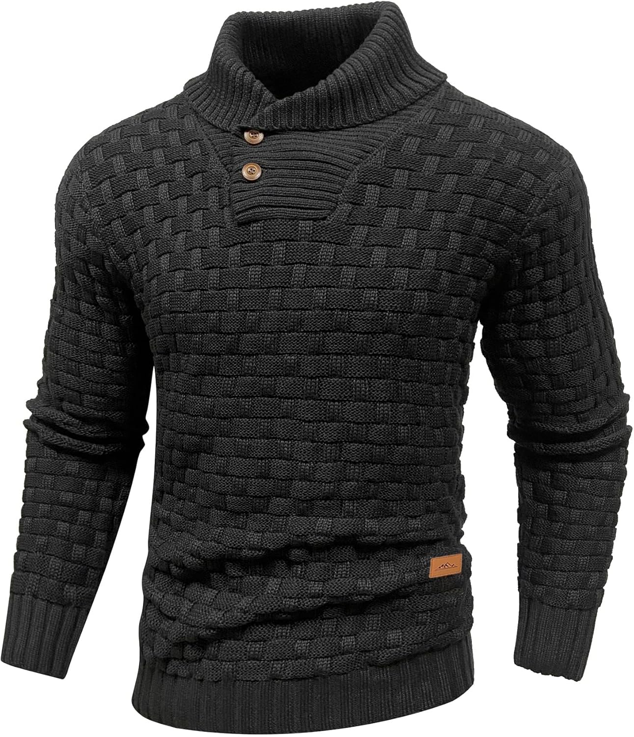 Men’s Jumpers Tops Winter Warm Knitted Stand Collar Jumper Long Sleeve Knitwear Pullover Sweaters for Men Buttons Twisted Winter Jumper