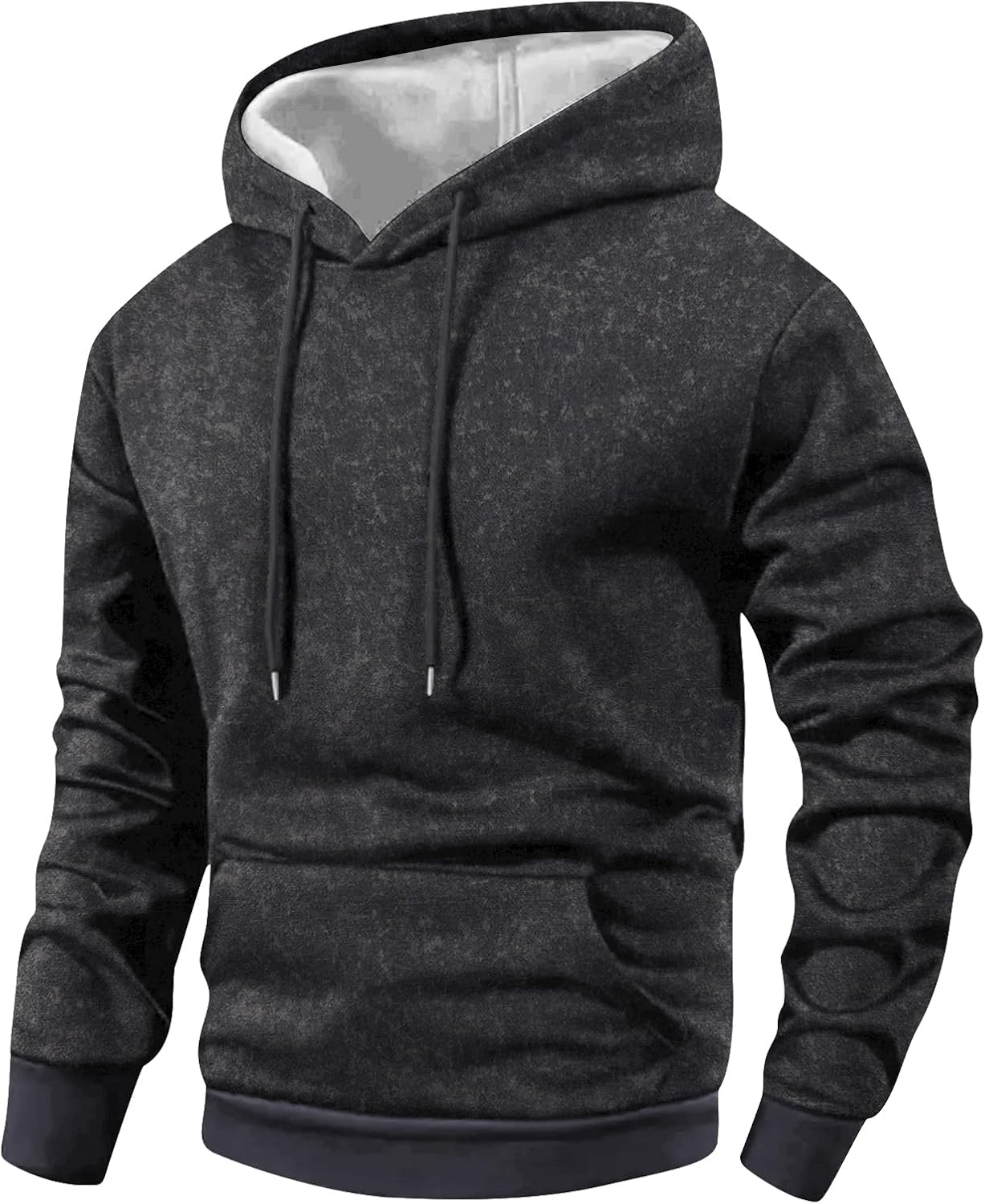 Men’s Long-Sleeve Pocket Hoodie with Washed Vintage Design for Spring & Fall – Casual Outdoor Suitable for Running