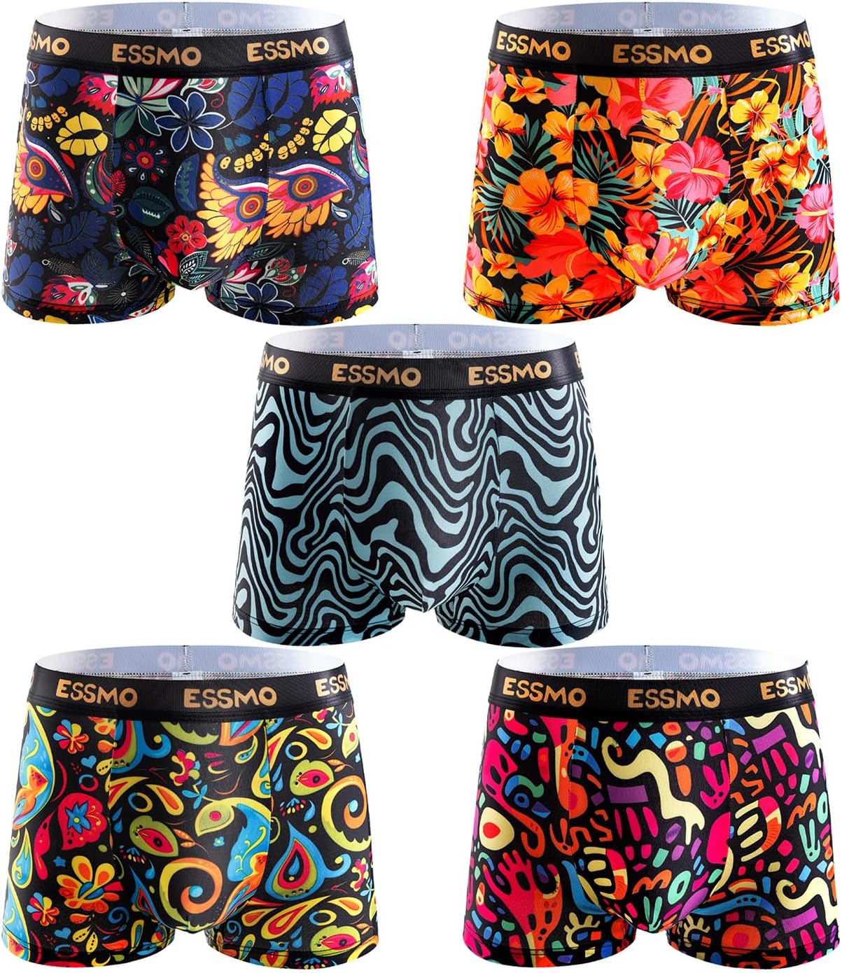 Men’s Underwear Boxer Briefs 5 Pack Moisture Wicking Boxer Brief for Men