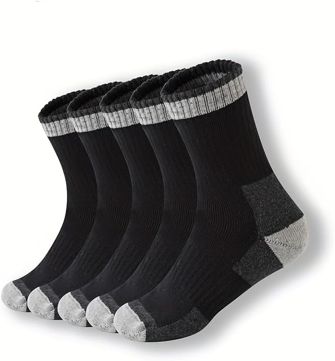 Mid Length Socks for Men Are Warm, Comfortable, Non Slip, and Suitable Daily Wear (5 Pairs)
