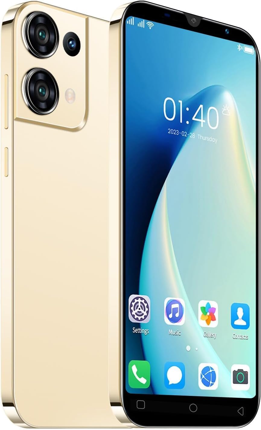 Mobile Phones, 5.0″ IPS Display, Android 9.0 Dual SIM Dual Camera, Quad Core, 16GB ROM【Expandable up to 128GB】, Support WiFi/Bluetooth/FM, Face Unlocked Phones (Rino9 – Gold)
