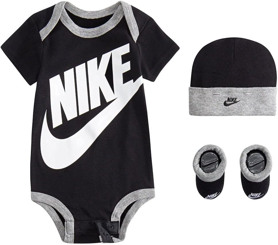 NIKE Unisex Baby Hat, Bodysuit and Bootie Three Piece Set Socks (pack of 1)