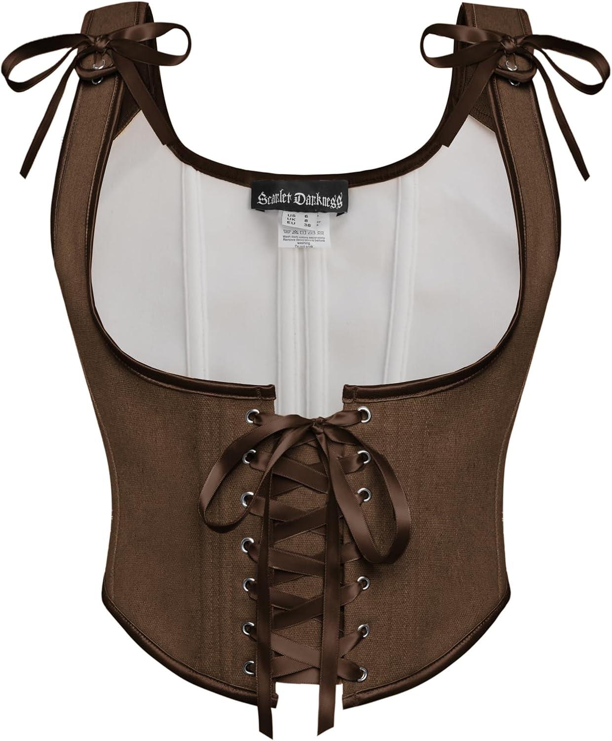 SCARLET DARKNESS Women Renaissance Corset Lace-up Underbust Corset Top Vintage Medieval Bustier