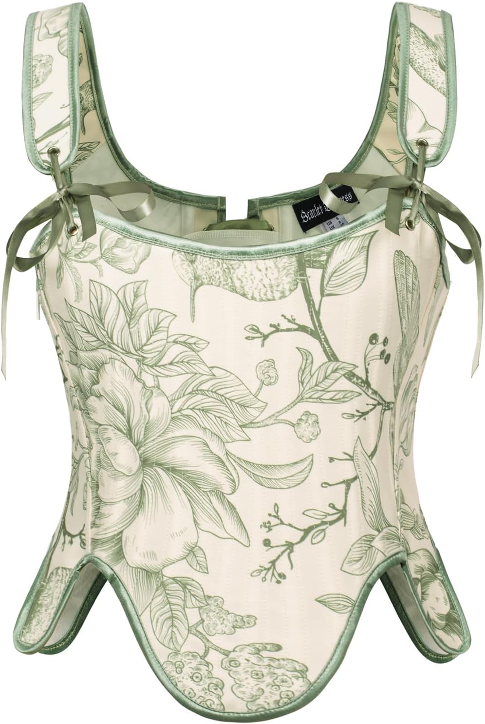 SCARLET DARKNESS Women’s Renaissance Corset Top Square Neck Overbust Lace-up Floral Corsets