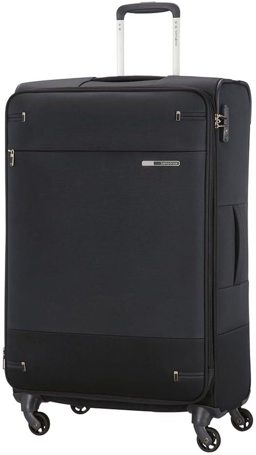Samsonite Base Boost – Soft Luggage Suitcase 78 cm Large, Trolley Case with 4 Wheels, TSA Lock, Lightweight & Expandable, 105 L, Black