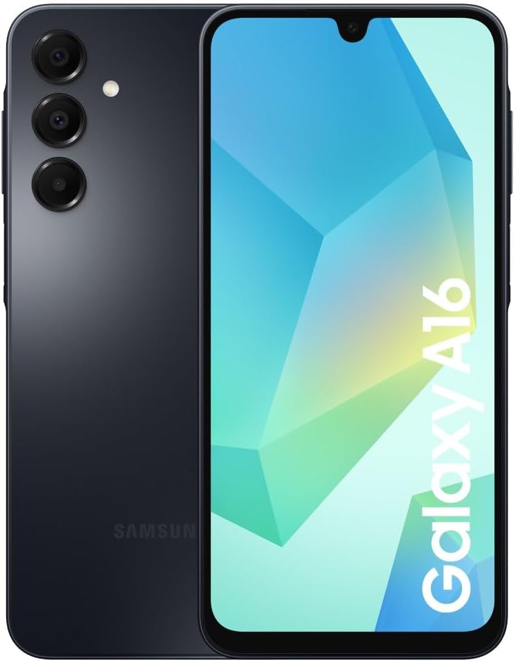 Samsung Galaxy A16 4G Android Smartphone, Super Amoled 6.7″ Screen, Multiple Cameras, 128GB Storage, Blue Black, 3 Year Manufacturer Extended Warranty (UK Version)
