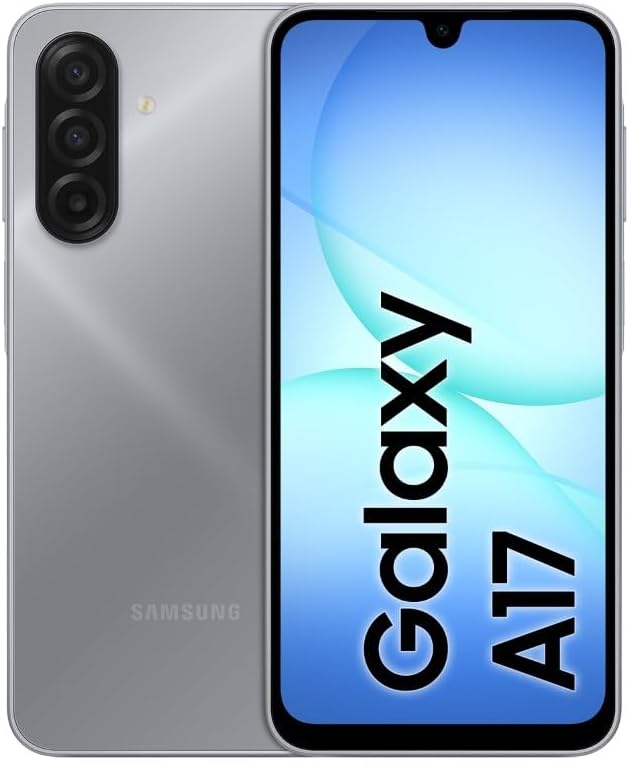 Samsung Galaxy A17 4G, AI Smartphone, Slim 7.5mm Frame, Large Screen Unlocked Phone, 50MP Camera, 128GB Storage, 4GB Memory, 5000 mAh Battery, Grey, 3 Year Samsung Extended Warranty (UK Version)