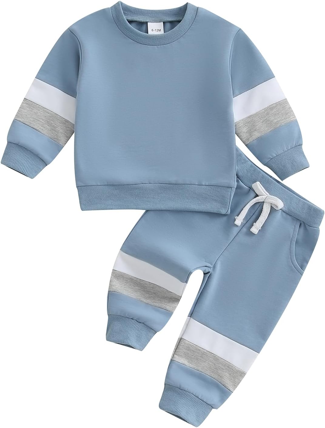 Toddler Boy Outfit Autumn Winter Clothes Contrast Color Patchwork Long Sleeve Sweatshirt Tops Trouser Set Baby Jumpers Boy Tracksuit 2Piece