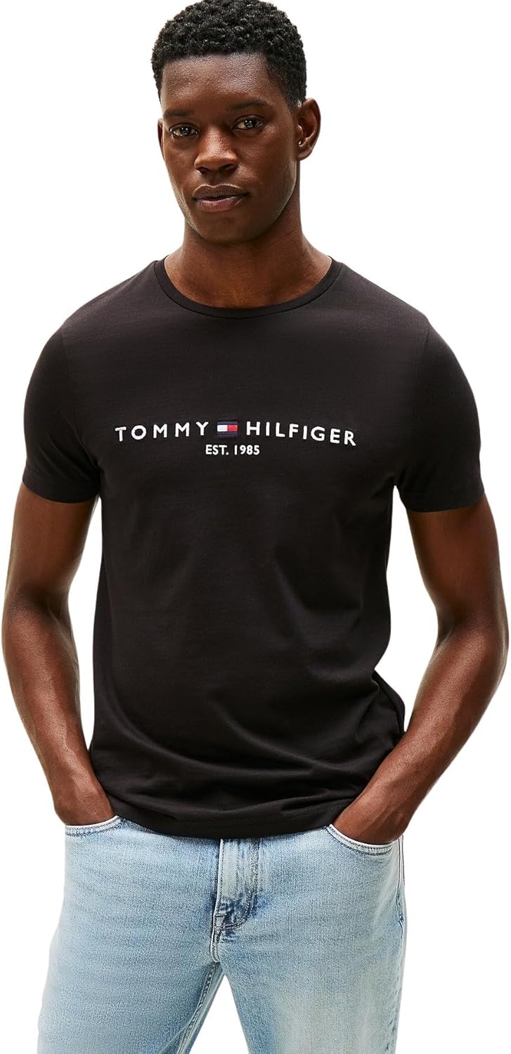 Tommy Hilfiger Men’s Short Sleeve Round Neck Core Tommy Logo T-Shirt