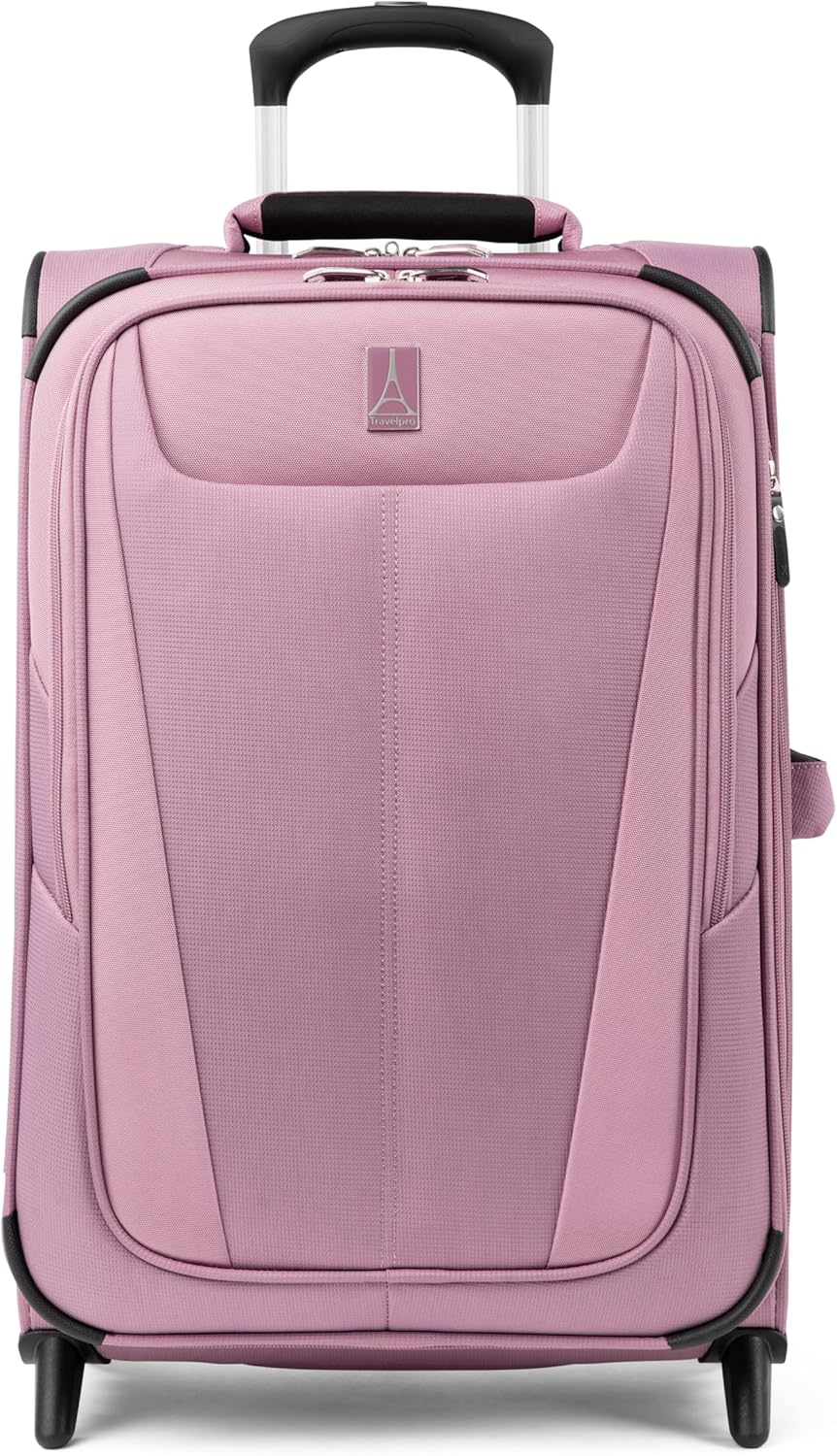 Travelpro Maxlite 5 Softside Expandable Upright 2 Wheel Luggage, Lightweight Suitcase, Men and Women, Orchid Pink Purple, Carry-on 22-Inch, Maxlite 5 Softside Lightweight Expandable Upright Luggage
