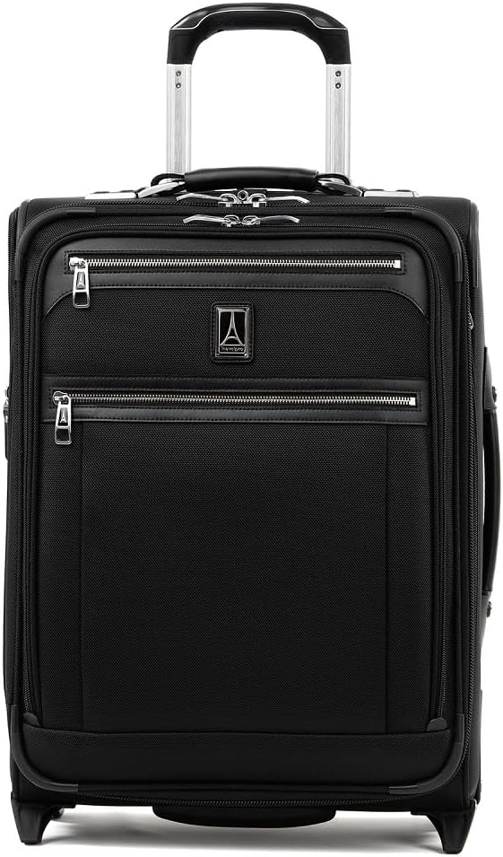 Travelpro Platinum Elite 22″ Expandable Carry-On Rollaboard, Shadow Black, Carry-On 20-Inch, Platinum Elite Softside Expandable Upright Luggage