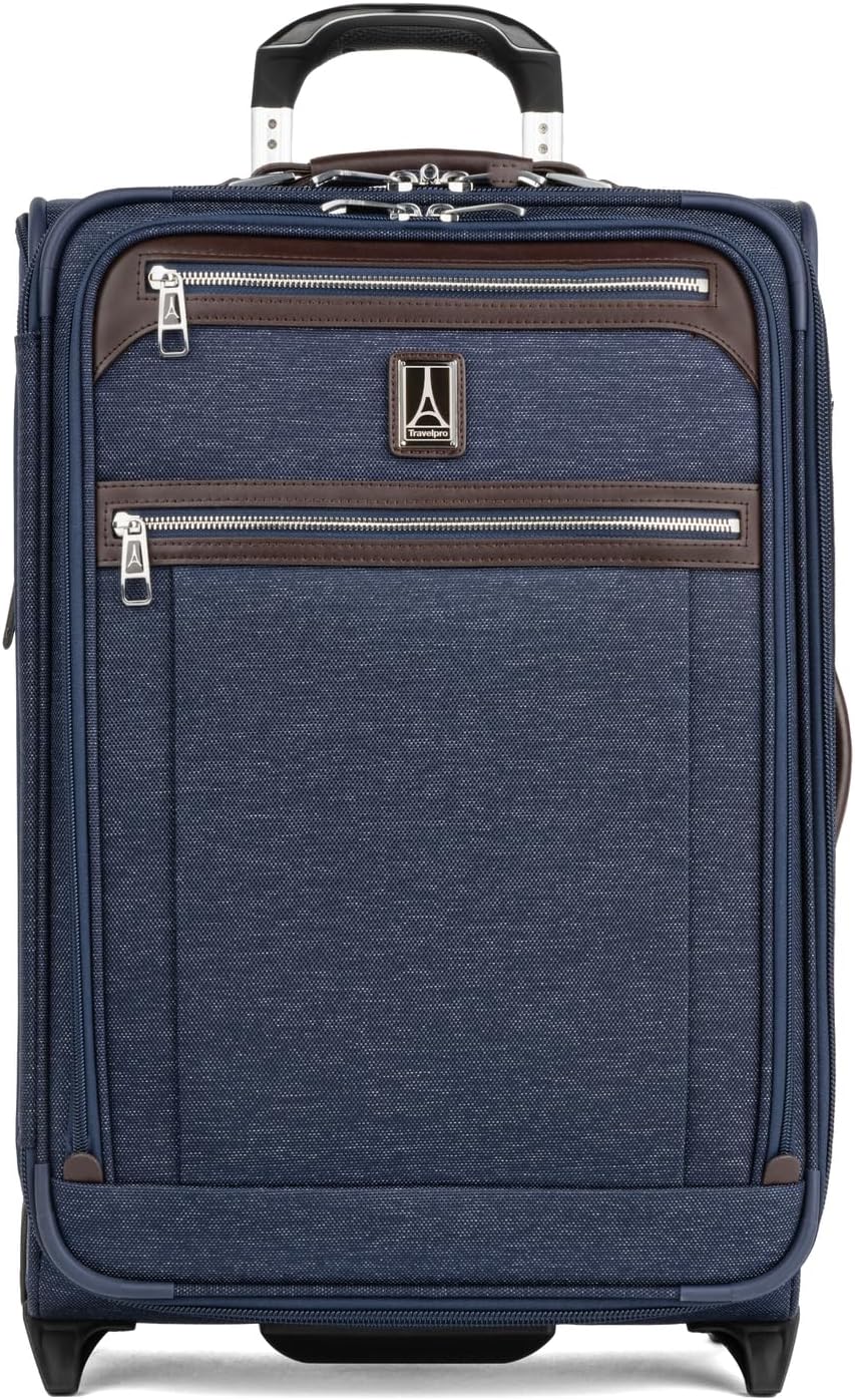Travelpro Platinum Elite 22″ Expandable Carry-On Rollaboard, True Navy Blue, Carry-On 22-Inch, Platinum Elite Softside Expandable Upright Luggage