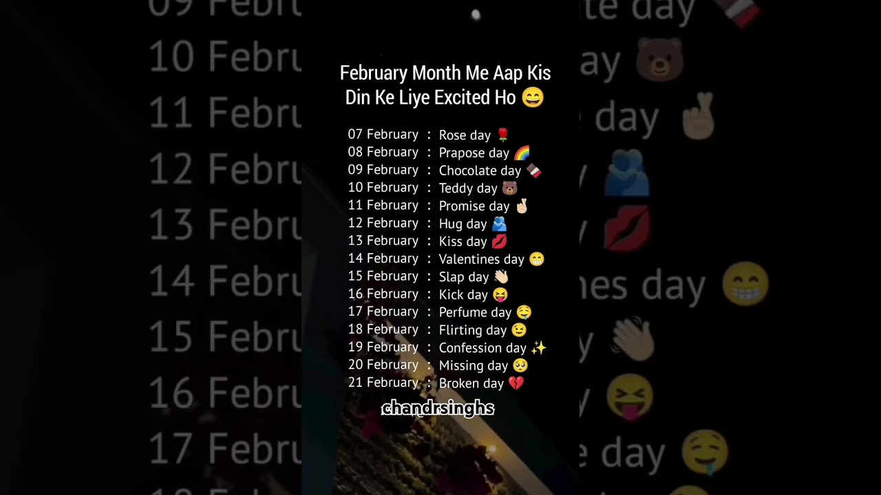 Valentine Day list video