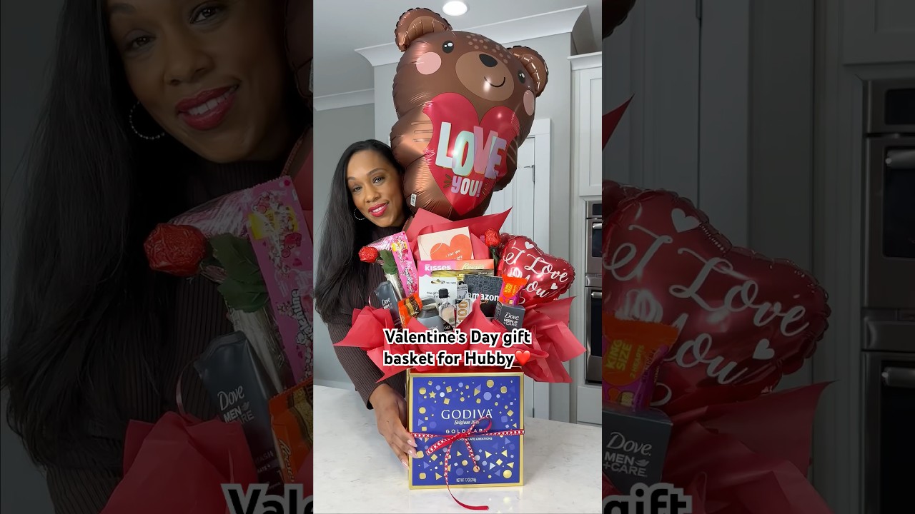 Valentine’s Day Basket for Hubby❤️ #valentinesdaygift #valetinesday #giftideas #giftbaskets