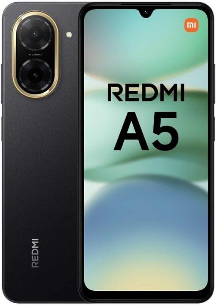 Xiaomi Redmi A5 4G Smartphone, 3+64GB, Black, 6.88″ Large Screen, 32MP Main Camera, 5200mAh Battery (typ), No Charger Included