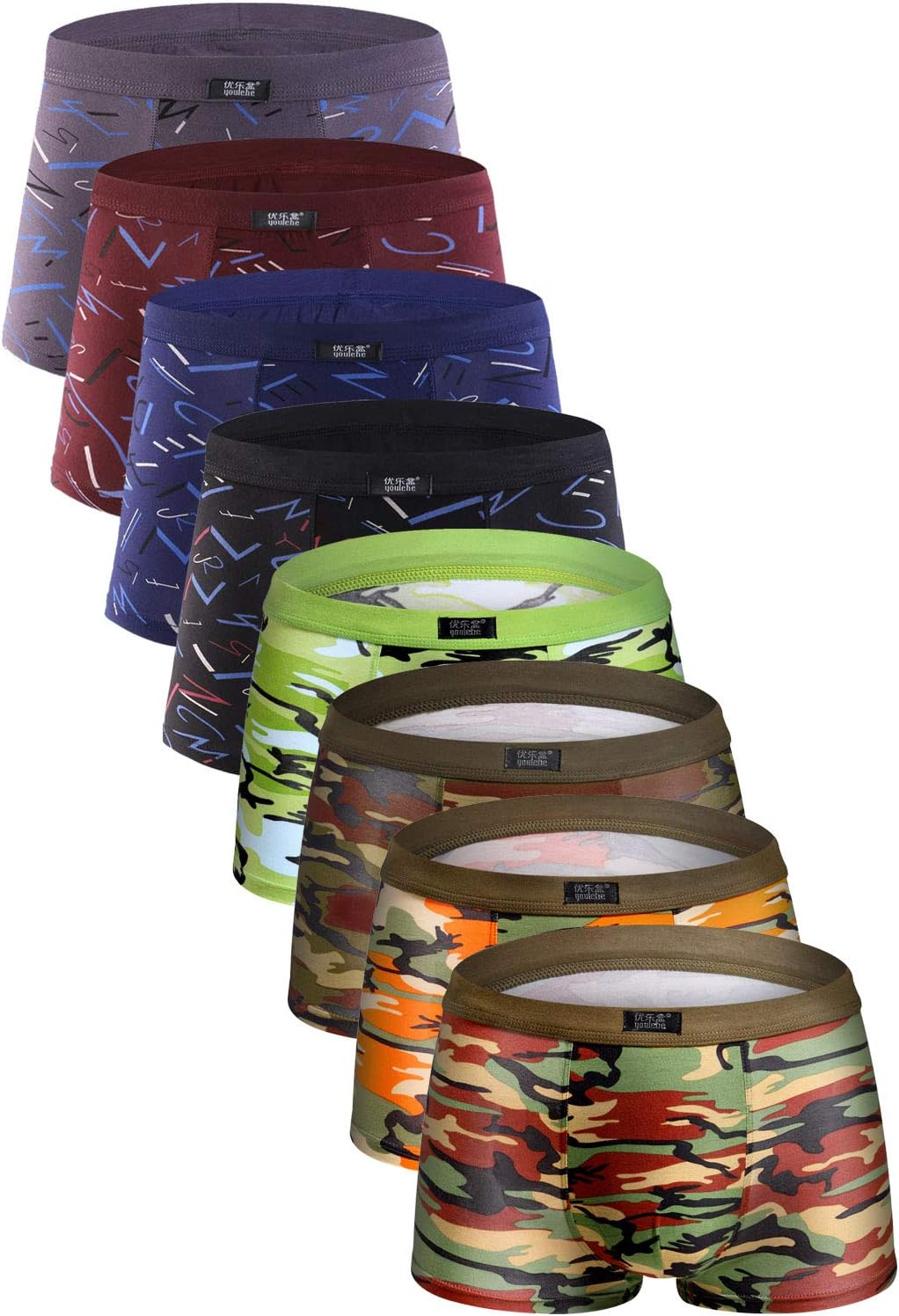 YOULEHE Men’s Boxer Shorts Soft Bamboo Underwear Trunks Breathable Multipack